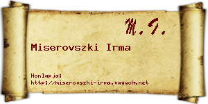 Miserovszki Irma névjegykártya